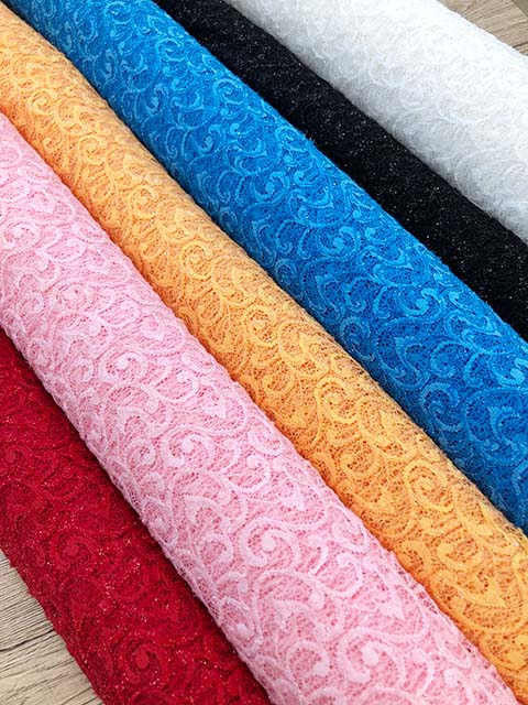 194184（全6色） 【ネット新登場】唐草柄 フィルム ラッセル レース coraltextile-10003192 生地と衣装のお店 ルアンドール サンプル画像2