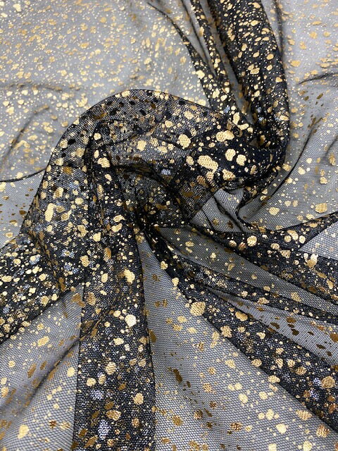 160410（全8色） チュールラメ箔プリント