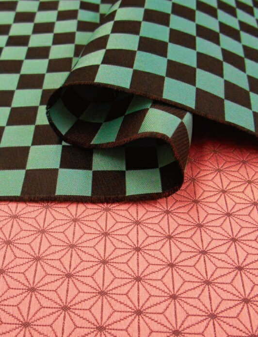 Checkered - 700114（全3色） 市松模様 麻の葉柄 鱗柄 ジャカード生地 布 布地 和柄 幾何学柄 ハンドメイド 手作り 入園 入学 お遊戯会 ハロウィン コスプレ 仮装 キャラヌノ 男の子 女の子