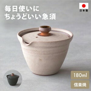 新茶器 KYU-SU HITORI 信楽焼 急須 1人用 おしゃれ コンパクト 日本製 北欧 茶こしなし 洗いやすい 絞り出し 陶器 茶器 ティーポット ポット シンプル 和食器 緑茶 煎茶 日本茶 来客用 カフェ風 モダン 和モダン 一人用 | きゅうす 小 おうち時間 引っ越し祝い ギフト