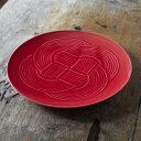 結び 大皿 赤 伝統工芸 岐阜 美濃焼 おしゃれ 縁起物 水引 めでたい 祝い 日本製 食器 器 お皿