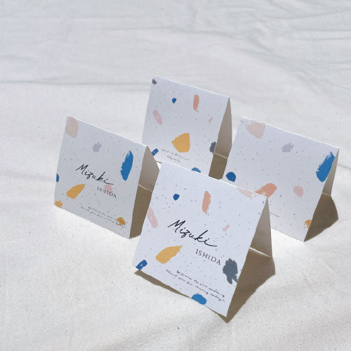 【結婚式 席札】スクエア席札マーブル014【結婚式 ペーパー 席札】