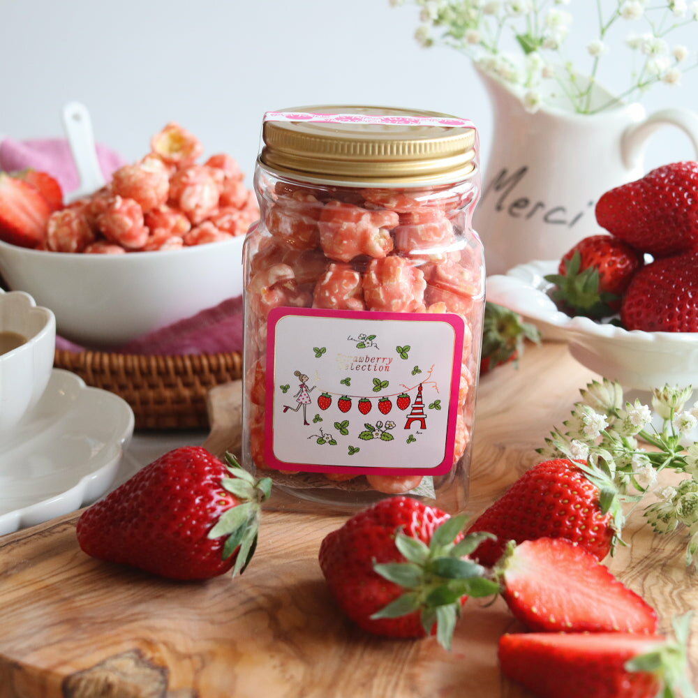パリ・ホワイトショコラ&ストロベリーポップコーン【ボトル】ジュエル 【結婚式 ギフト 食品 引き菓子 洋菓子】