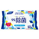 上品な肌触りのウェットティッシュをお買い求めやすい価格で。 商品仕様 ・1ケース:2880枚入(60枚入×48パック)　・サイズ:約200×125mm ・材質:レーヨン、ポリエステル　・成分:水、エタノール、パラベン、ベンザルコニウムクロリド、ヒアルロン酸Na