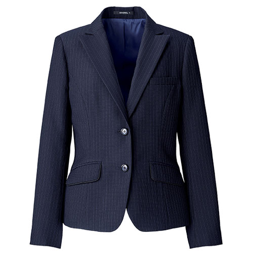 ボンオフィス BONOFFICE ボンマックス AJ0269 事務服 ジャケット 受付 オフィス レディース オールシーズン 洗える ストライプ 大きいサイズ ブラックXベージュ/ネイビーXブルー 5号-15号 【送料無料】