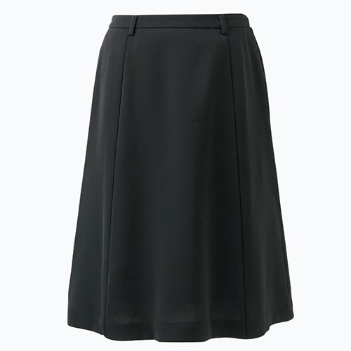 THE BLACK CLOSET(ザ ブラック クローゼット)水や皮脂汚れがつきにくい2Wayストレッチの快適素材2Wayストレッチによるストレスフリーな着心地が魅力。ポリエステルの異なる縮みの糸を張り合わせることでストレッチ性を表現。経年劣化の心配がありません。ハンドマーク防止加工も施しているので、水や皮脂汚れがつきにくく、落ちやすい素材です。静電気を防ぐ機能付き。接客時の「パチッ」を防ぎ、お客様に不快感を与えません。 商品仕様 ・素材:エッセンシャルツイル　複合繊維(ポリエステル)100%・大容量ポケット・後ろ脇ゴム・左脇ファスナー・3段カン・ハイストレッチ裏地・吹き出し防止裏地・2Wayストレッチ・速乾・防汚・カーブベルト・すべり止めテープ・静電気防止仕様[ENJOY Noir] フレアスカート NAS045