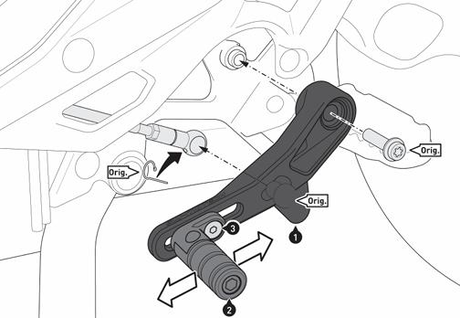 SW-MOTECH製 車種専用シフトペダルアルミ製のシフトペダル。操作性を重視しており、ステップ位置の調整が可能な仕様となっております。オプションとしてステップのエクステンション（15mm)も設定されており、好みに合わせた設定が可能です。適合車種BMWR 1300 GS (23-) Type GG13R 1300 GS (23-) Type GG13rR 1300 GS Triple Black (23-) Type GG13