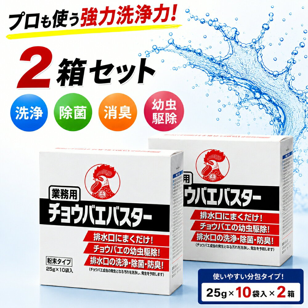 【2個セット】大日本除虫菊 金鳥 業務用チョウバエバスター 25g×10袋 チョウバエ駆除・排水口の洗浄除菌(pos)
