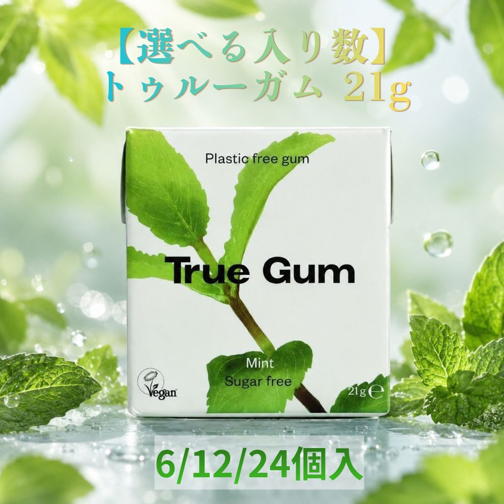 トゥルーガム 21g チューインガム プラスチックフリー オーガニック 100% 植物ベース シュガーフリー ヴィーガン truegum プラスチックフリー＆プラントベース チューインガム