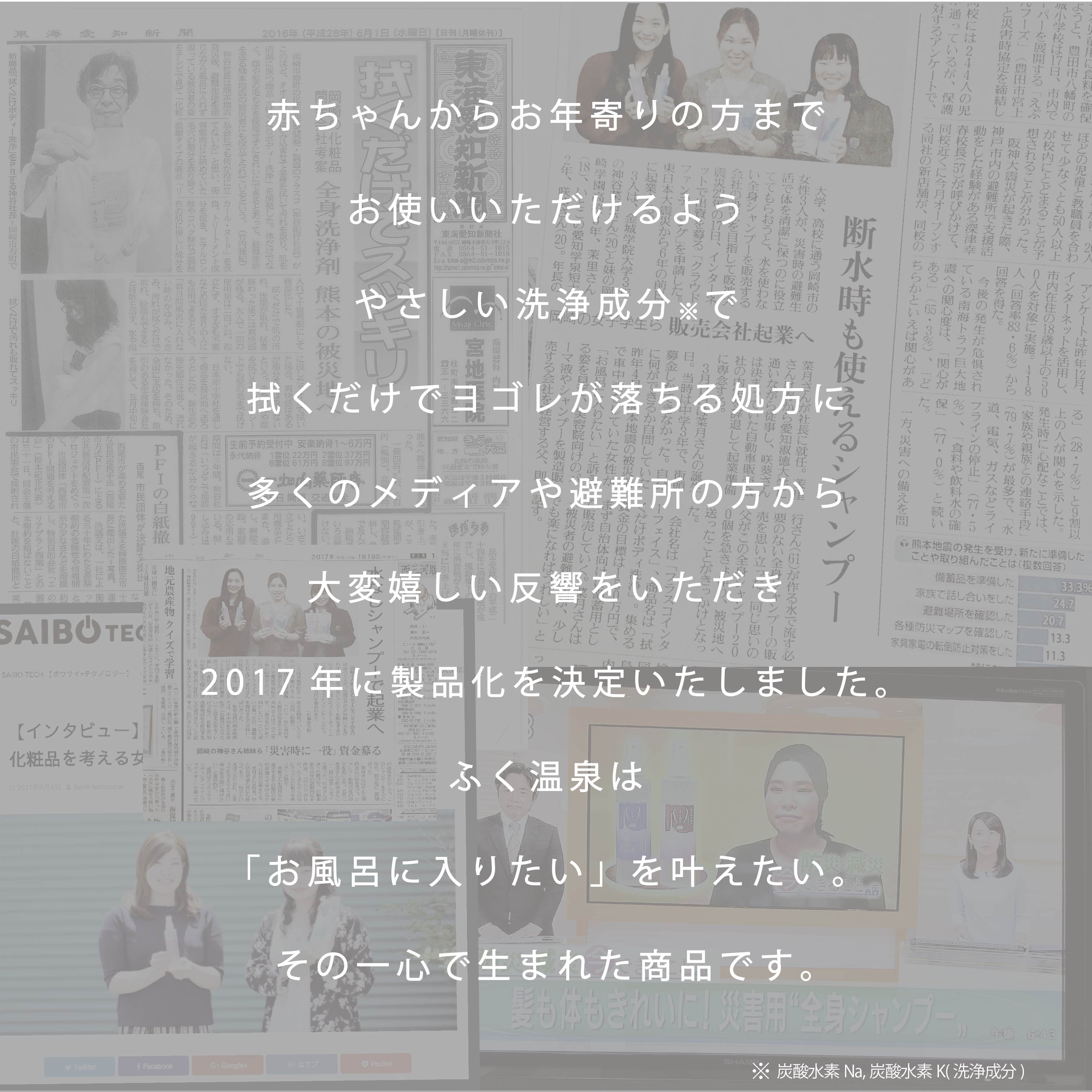 防災備蓄　水のいらないシャンプー　ふく温泉 500ml　[使用期限2029年3月] 3