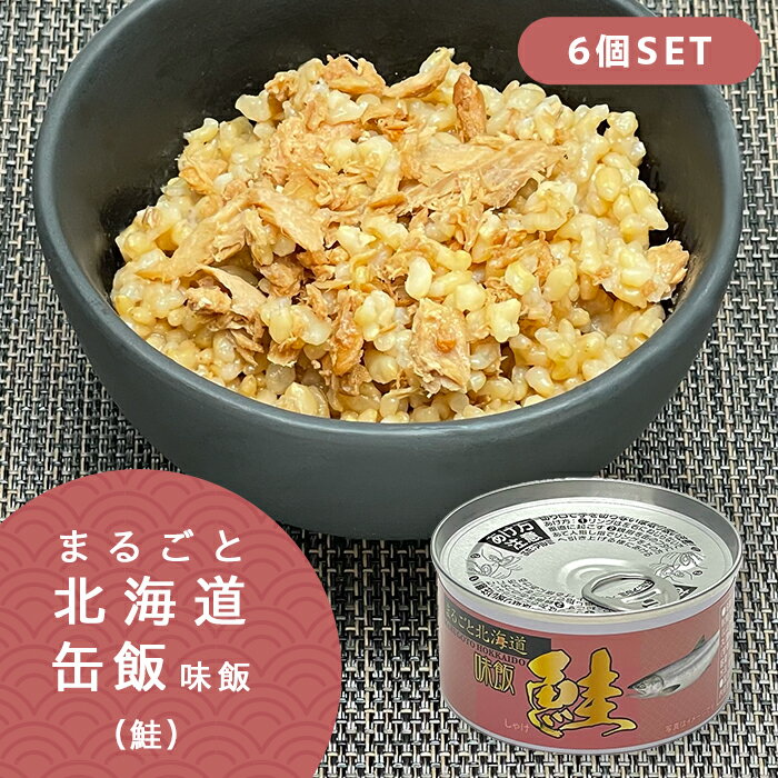 【スーパーSALE】北海道缶飯 鮭味飯缶 125g 6個セット 玄米 ゆめぴりか 保存食 キャンプ飯 非常食