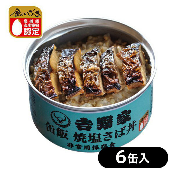 【6缶セット】吉野家 缶飯 焼塩さば丼 160g 6個入 よしのや かんめし さばどん 吉牛 缶詰 非常食 保存食 アウトドア 災害時 避難