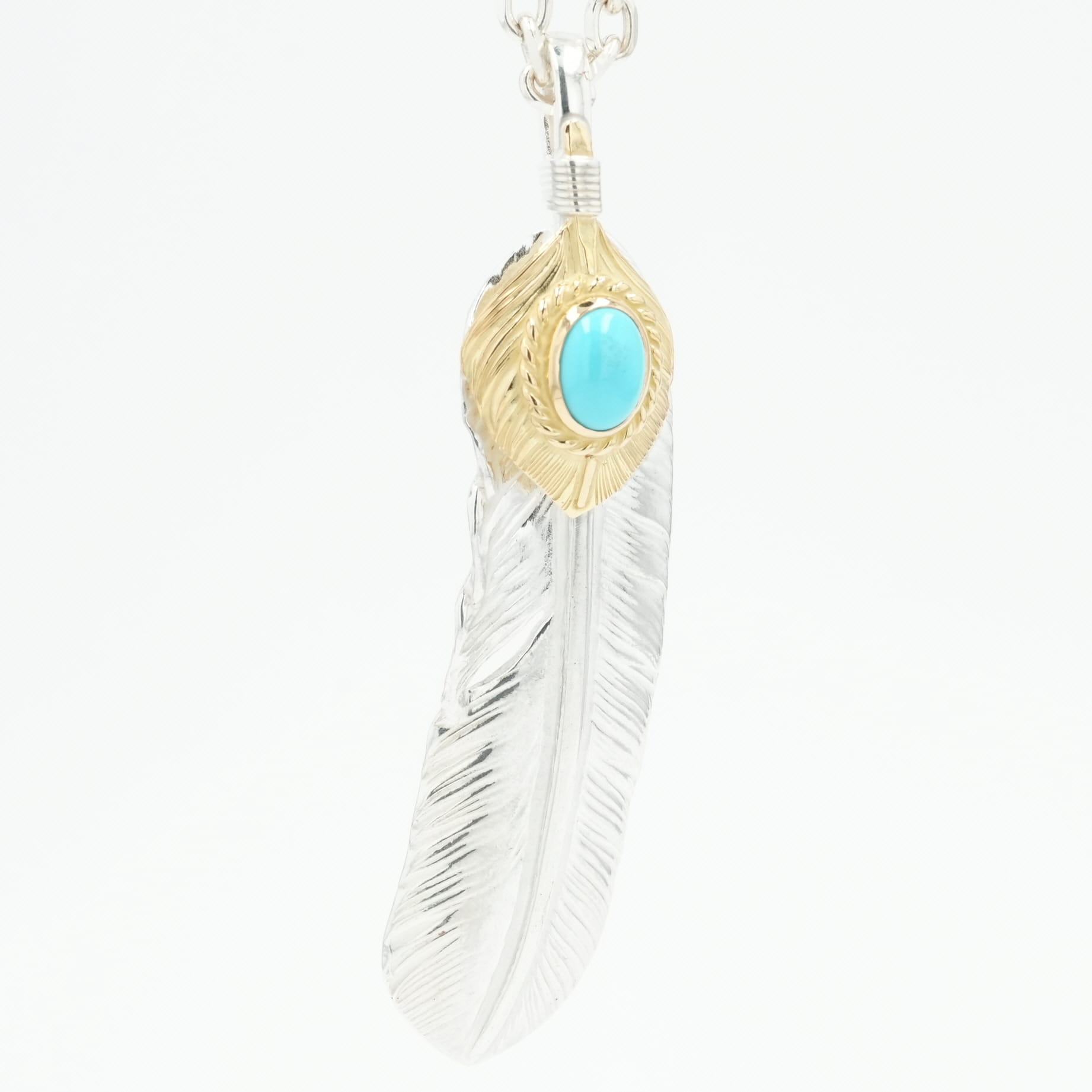 ゴローズ(goro's) 新品現行上金金縄TQ特大フェザー(右) アクセサリー シルバー925 メンズ レディース ..