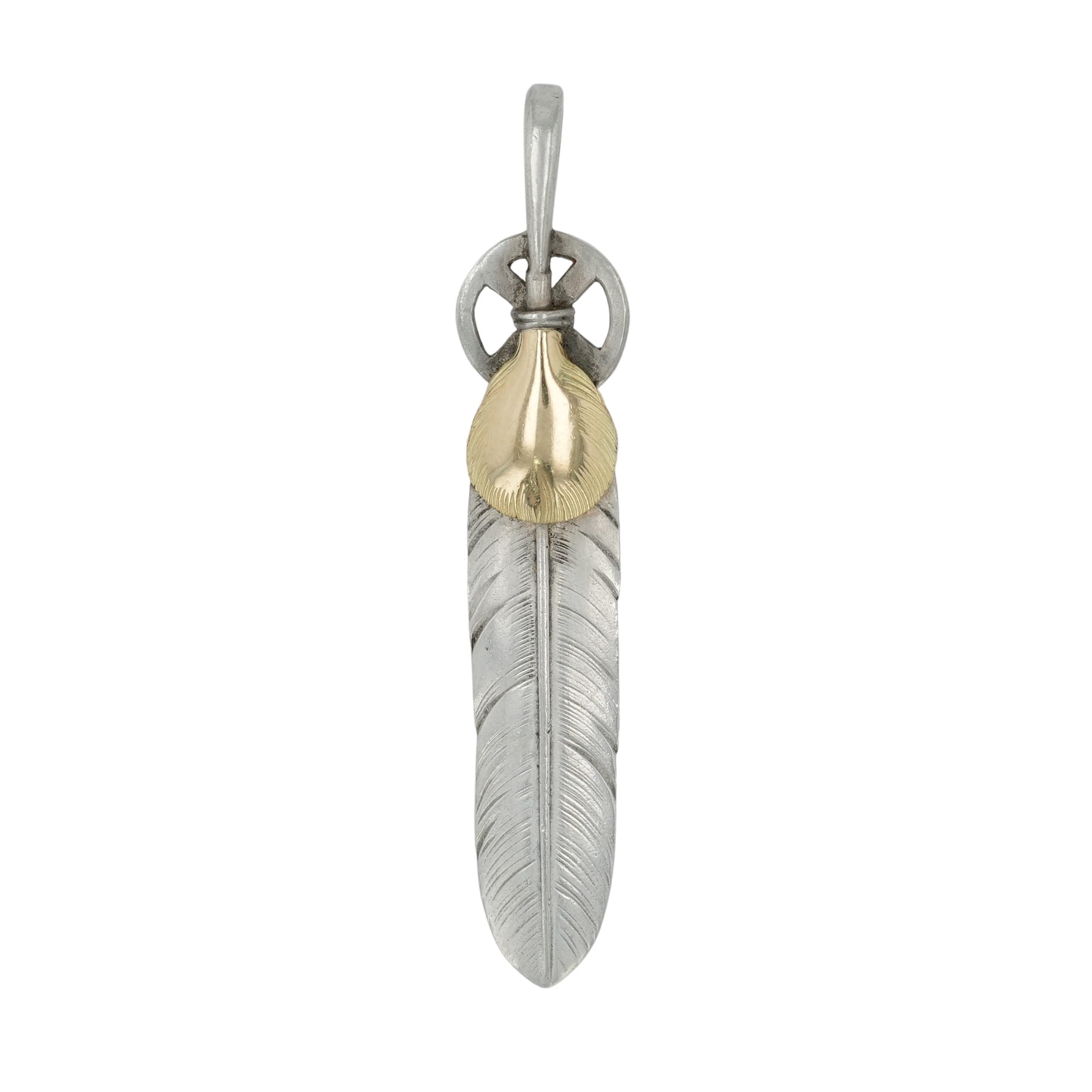 Pendant Tops - ゴローズ(goro's) ハートホイールフェザー(L) アクセサリー シルバー925 メンズ レディース 人気 正規品 中古