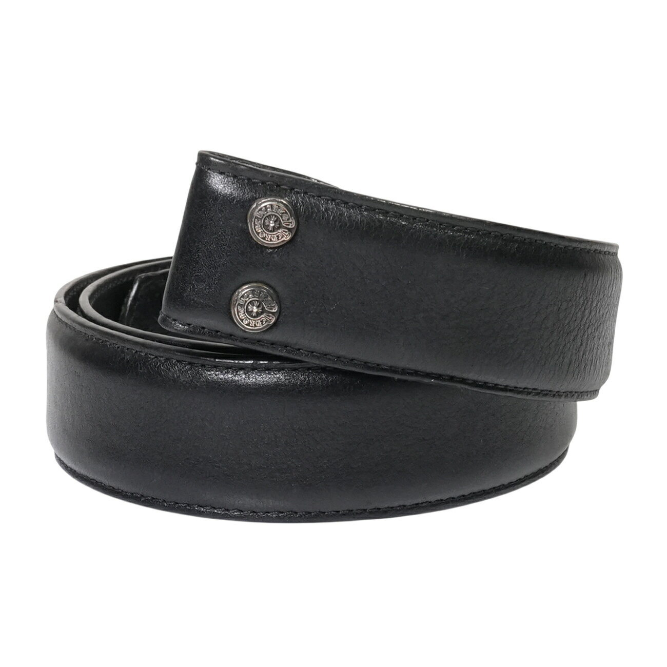 クロムハーツ(chrome hearts) スクロールラベルリベットストラップ SCROLL LABEL STRAP SIZE:34 【シルバーベルトストラップ】