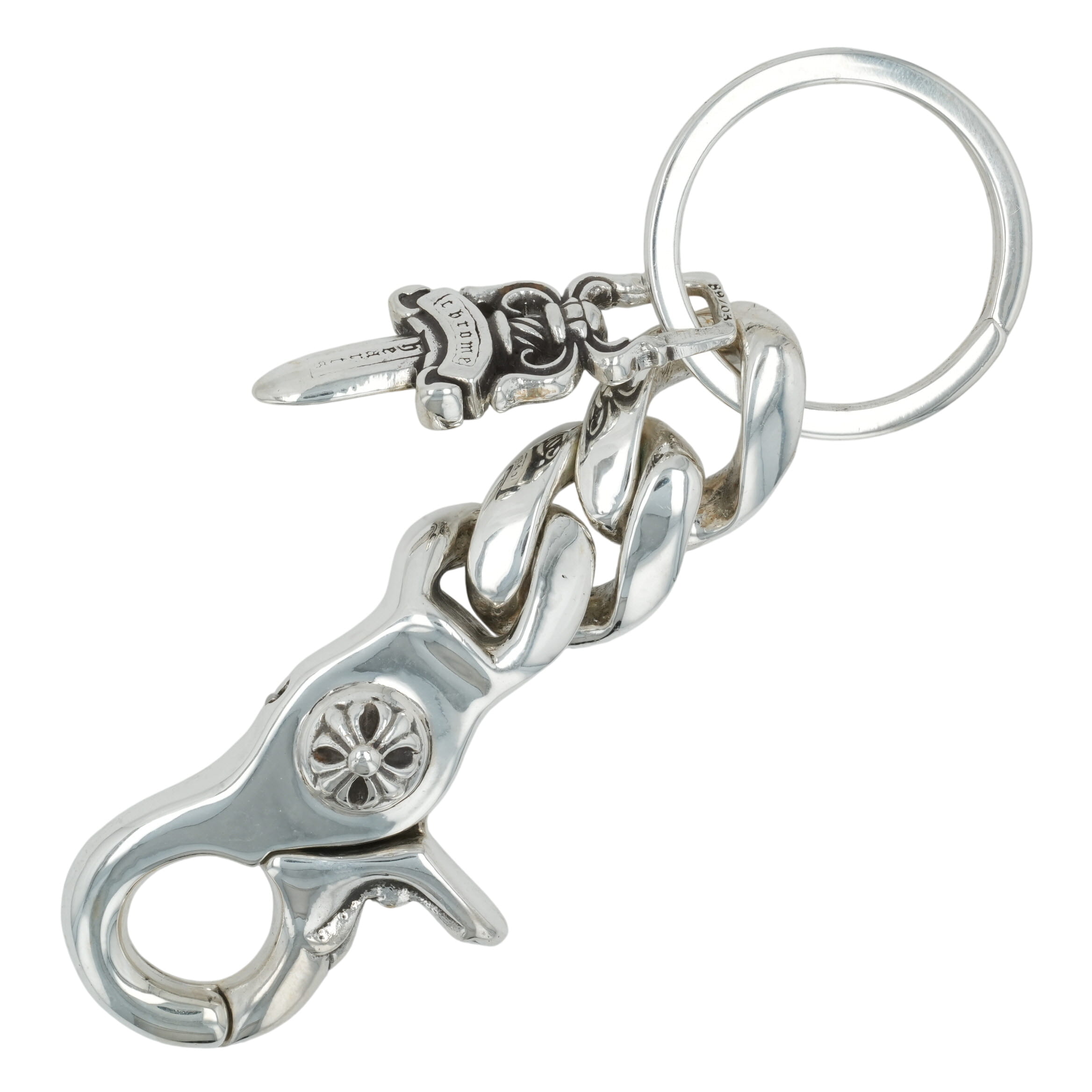 クロムハーツ(chrome hearts) クリップキーチェーン クラシックショート CLIP KEY CHAIN CLASSIC SHORT 【シルバーキーチェーン】アクセサリー シルバー925 メンズ レディース 人気 正規品 中古
