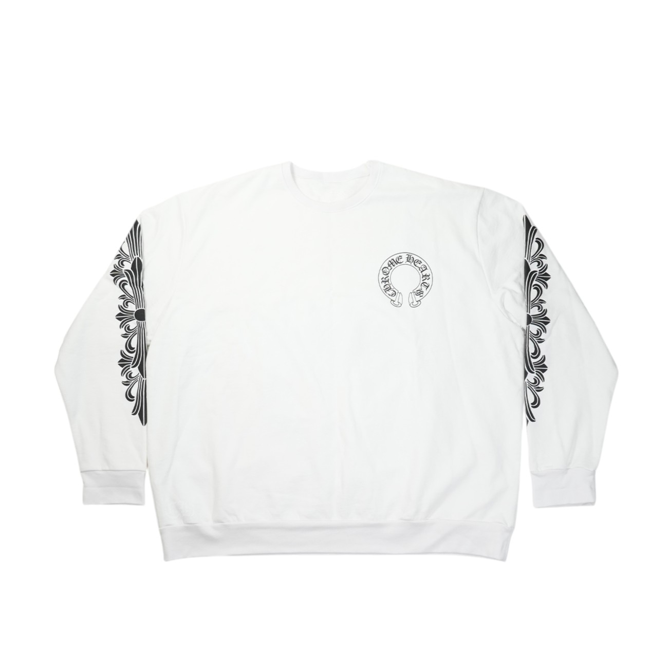 Rakuten - クロムハーツ(chrome hearts) 袖フローラルホースシューバックプリント 【スウェット】【ホワイト】 SIZE:XL アクセサリー シルバー925 メンズ レディース 人気 正規品 中古