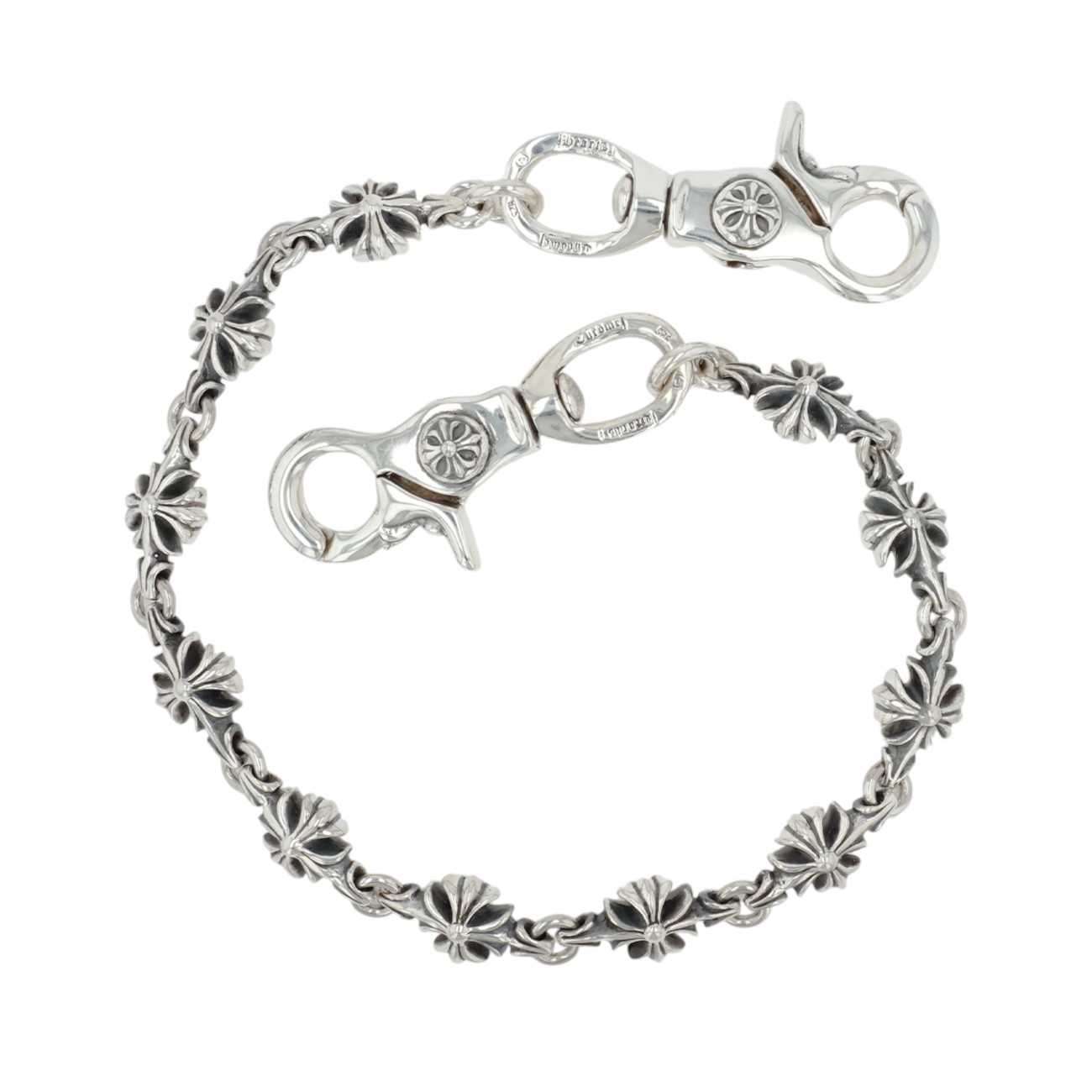 クロムハーツ(chrome hearts) 2クリップ カットアウトCHプラス ショート CUT OUT CH PLUS SHORT 【シルバーウォレットチェーン】アクセサリー シルバー925 メンズ レディース 人気 正規品 中古