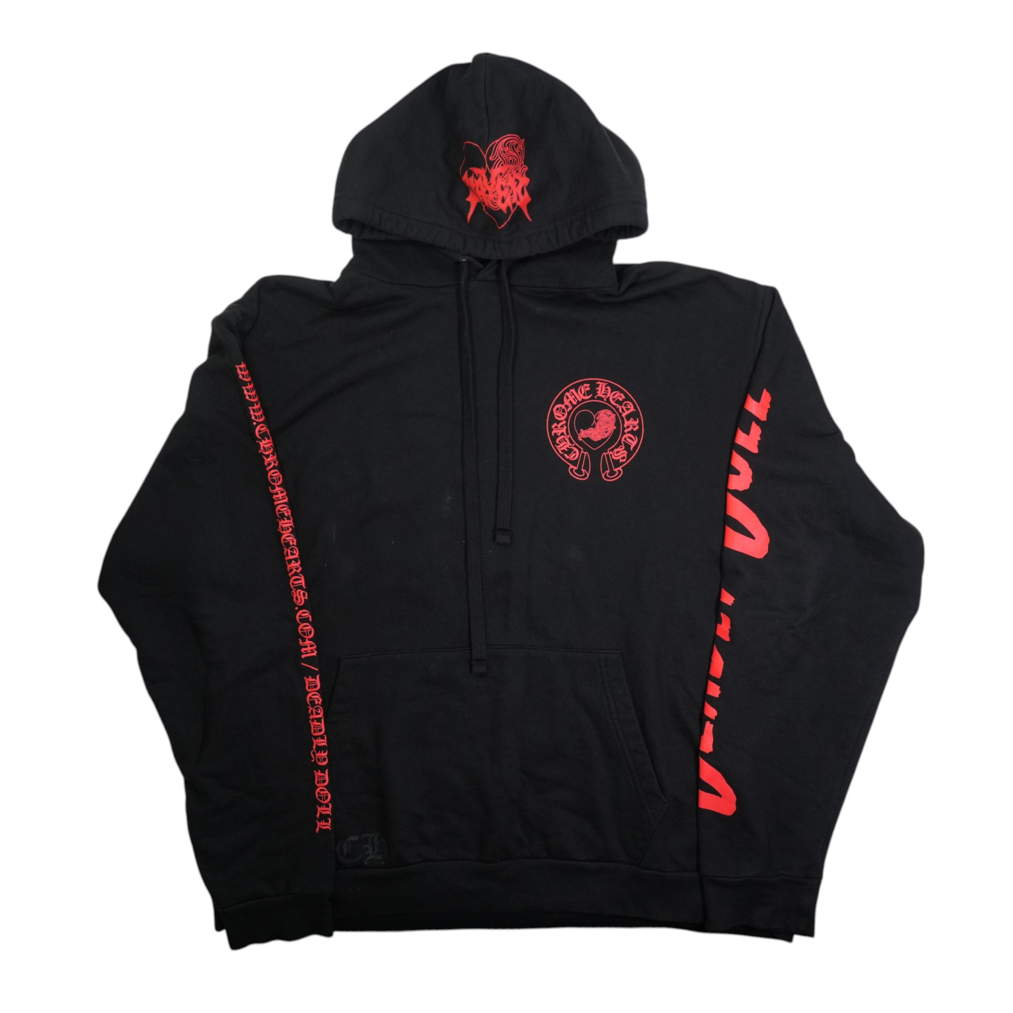 Rakuten - クロムハーツ(chrome hearts) デッドリードール DEADLY DOLLバックプリント 【パーカー】【ブラック×レッド】 SIZE:XLアクセサリー シルバー925 メンズ レディース 人気 正規品 中古