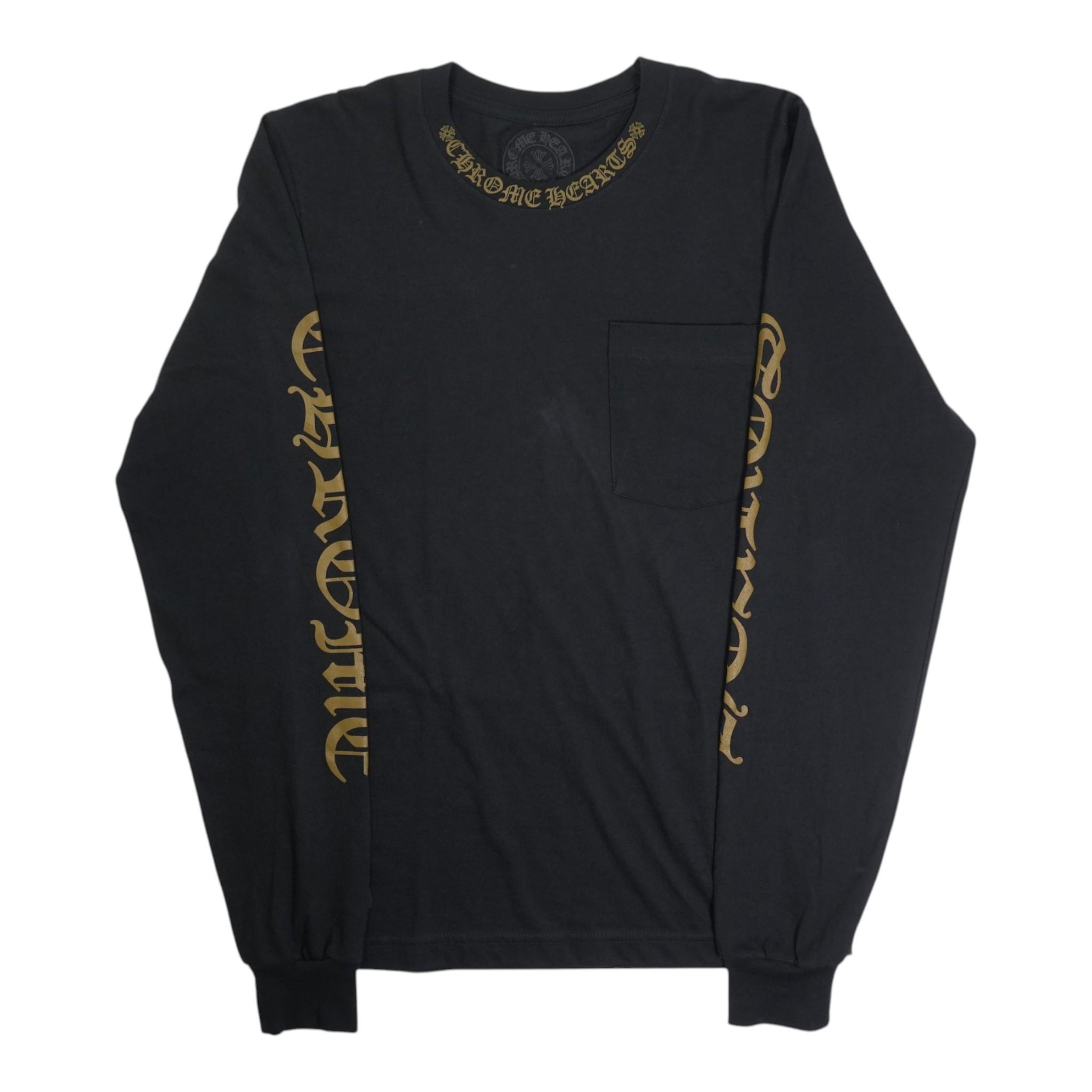 Rakuten - クロムハーツ(chrome hearts) 英字袖プリント 【カットソー】【ブラック×ブラウン】 SIZE:S アクセサリー シルバー925 メンズ レディース 人気 正規品 中古
