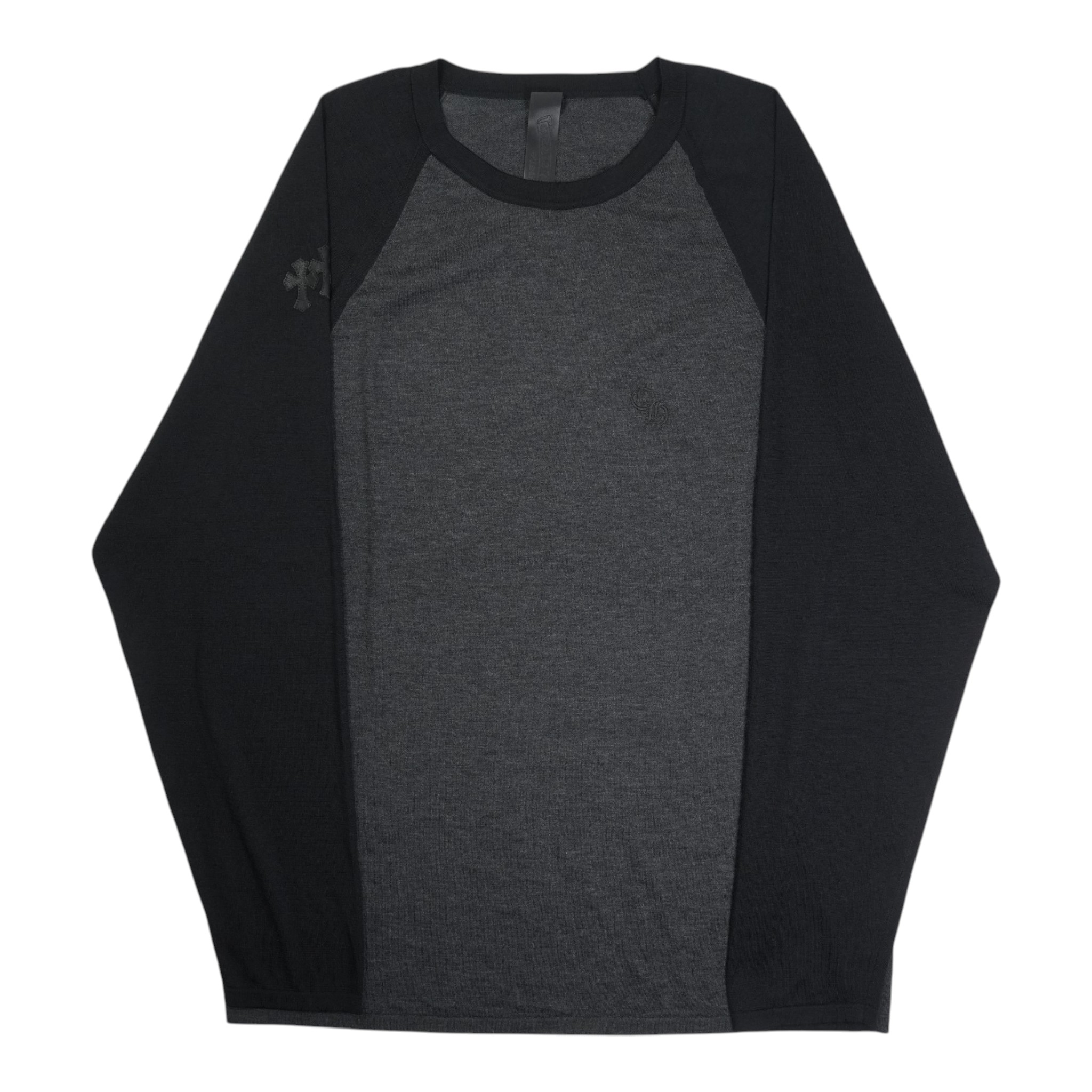 Rakuten - クロムハーツ(chrome hearts) クロスパッチ付き 【ラグランスリーブシルクカットソー】【グレー】【新品】 SIZE:L アクセサリー シルバー925 メンズ レディース 人気 正規品 中古