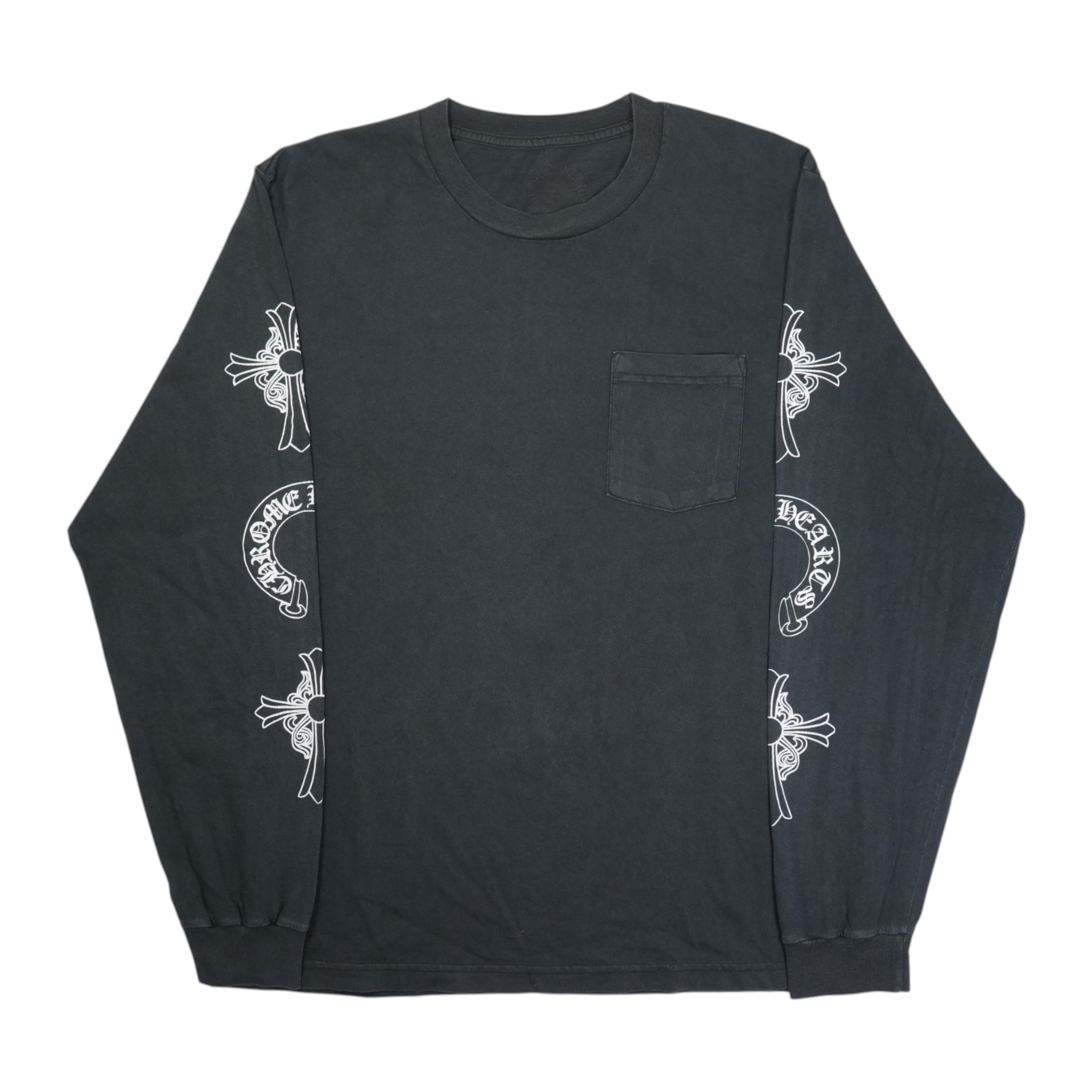 Rakuten - クロムハーツ(chrome hearts) soap n water T BAR Tバーヴィンテージ加工プリント 【カットソー】【ブラック】【新品】 SIZE:Lアクセサリー シルバー925 メンズ レディース 人気 正規品 中古
