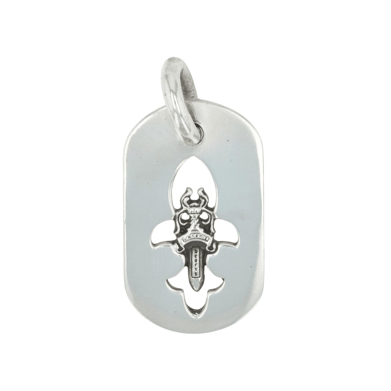 クロムハーツ(chrome hearts) スモールカットアウトフレアダガー ドッグタグ SML CO FLUER DAGGER DOG TAG 【シルバーネックレストップ チャーム】 アクセサリー シルバー925 メンズ レディース 人気 正規品 中古