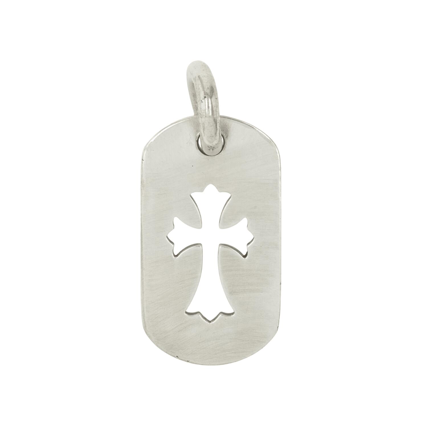 クロムハーツ(chrome hearts) スモールカットアウトクロス ドッグタグ SML CO CROSS DOG TAG 【シルバーネックレストップ チャーム】 アクセサリー シルバー925 メンズ レディース 人気 正規品 中古