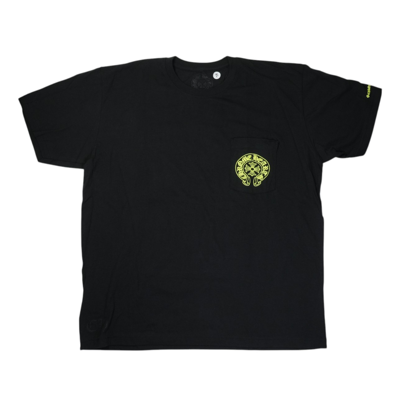 クロムハーツ(chrome hearts) ホースシューバックプリント 【Tシャツ】【ブラック×イエロー】【新品】 SIZE:XL アクセサリー シルバー925 メンズ レディース 人気 正規品 中古