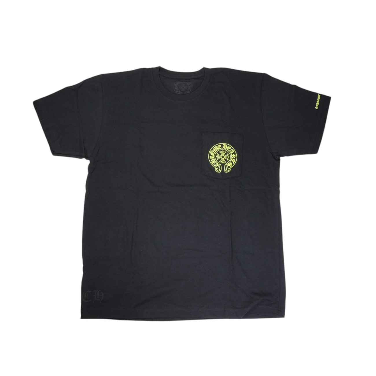 クロムハーツ(chrome hearts) ホースシューバックプリント 【Tシャツ】【ブラック×イエロー】【新品】 SIZE:L アクセサリー シルバー925 メンズ レディース 人気 正規品 中古