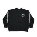 クロムハーツ(chrome hearts) SWTSHRT HD PLVR 袖フローラルバックホースシュープリントスウェットXL