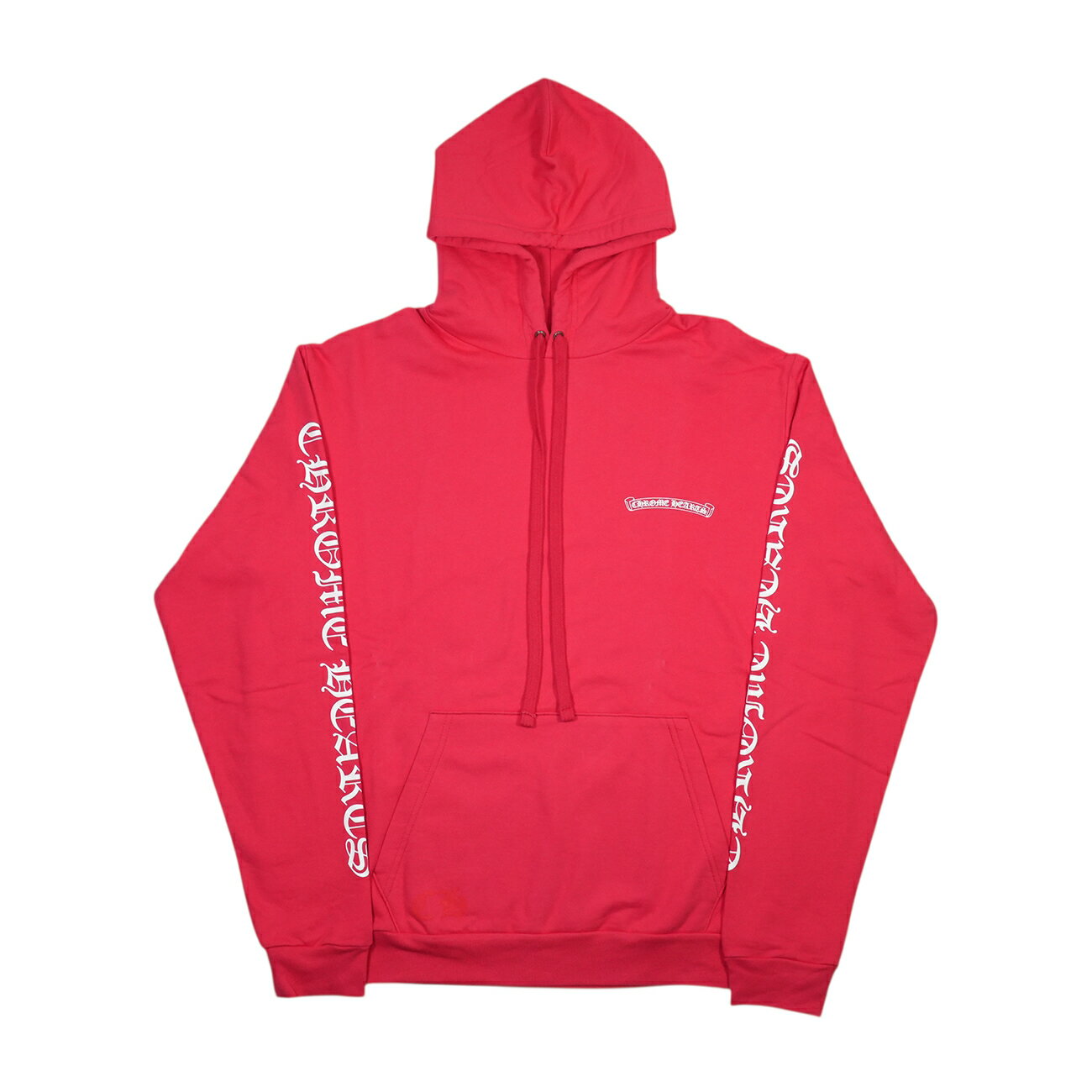 クロムハーツ CHROME HEARTS オンライン限定スクロールラベルロゴ 【パーカー】【レッド】 SIZE:L アクセサリー シルバー925 メンズ レディース 人気 正規品