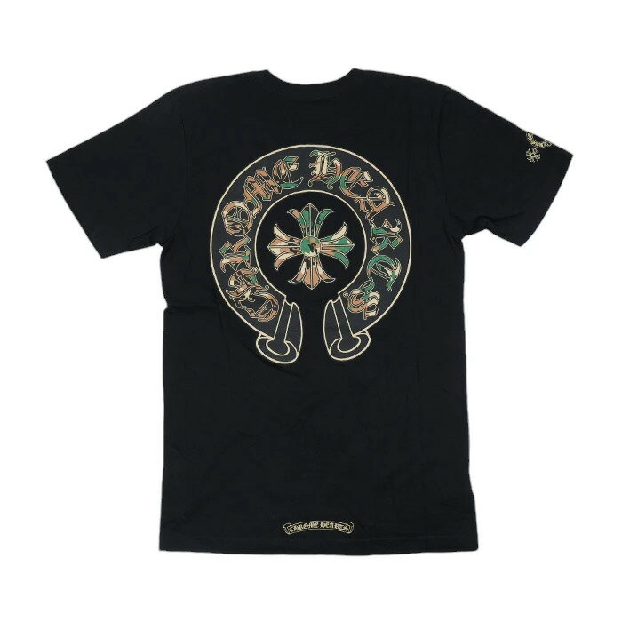 クロムハーツ(chrome hearts) 中古 バックカモフラホースシュープリント Tシャツ Sサイズ ブラック