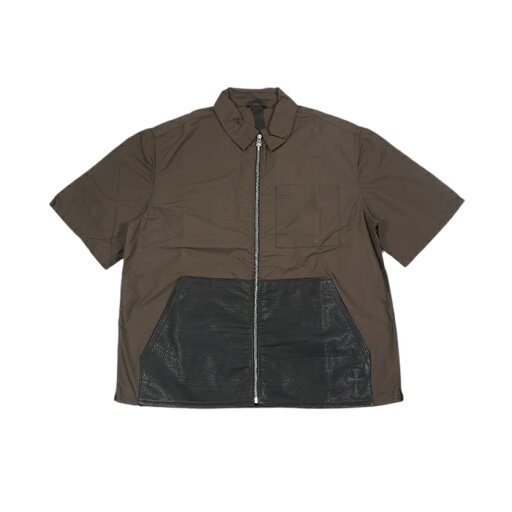 クロムハーツ(chrome hearts) カーペンターレザーポケットナイロンジップ半袖シャツ L クロムハーツ(chrome hearts) カーペンターレザーポケットナイロンジップ半袖シャツ L