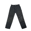 クロムハーツ(chrome hearts) CARPENTER DOUBLE KNEE クロスパッチ付きレザー切替ナイロンカーペンターロングパンツ 30