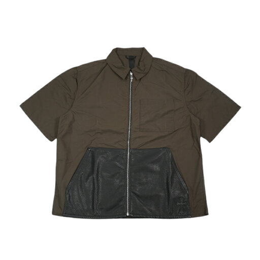 クロムハーツ(chrome hearts) カーペンターレザーポケットナイロンジップ半袖シャツ L クロムハーツ(chrome hearts) カーペンターレザーポケットナイロンジップ半袖シャツ L