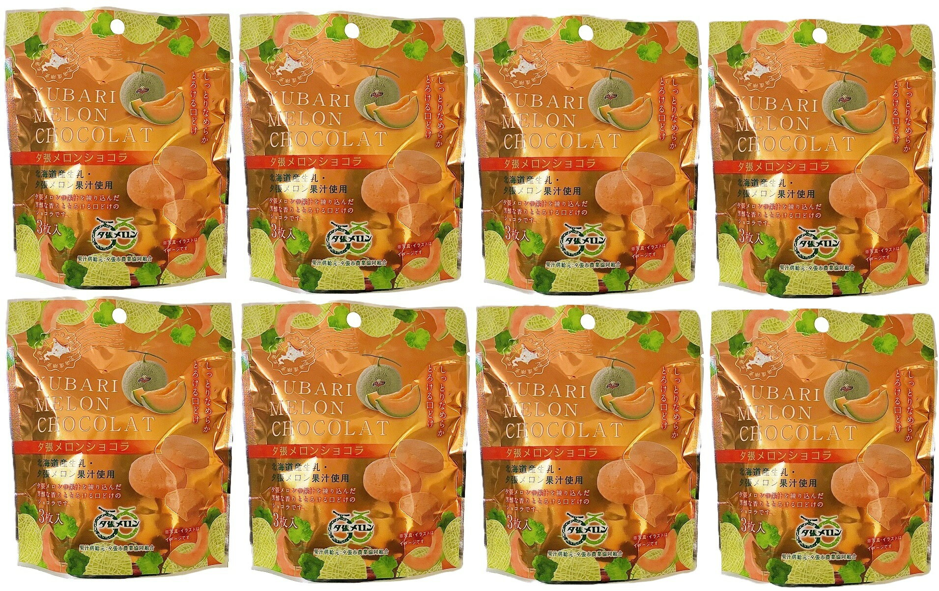 8個セット ／ PLUSワン夕張メロンショコラ3枚 北海道ギフト お土産 しっとり ショコラ ご当地