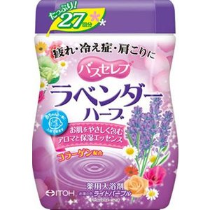 バスセレブ　ラベンダーハーブ　薬用入浴剤　680g 商品説明 ゆったりリラックスできる、自然でやわらかな香りをラインナップした入浴剤シリーズ ラベンダーハーブの香りとコラーゲンがお肌をやさしく包む、家族で使える入浴剤 疲れ・冷え症・肩こりに お湯の色：ライトパープル ※サイト上に最新の商品情報を表示するよう努めておりますが、メーカーの都合等により、商品規格・仕様（容量、パッケージ、原材料、原産国など）が変更される場合がございます。このため、実際にお届けする商品とサイト上の商品情報の表記が異なる場合がございますので、ご使用前には必ずお届けした商品の商品ラベルや注意書きをご確認ください。 商品詳細 発売元 井藤漢方製薬株式会社