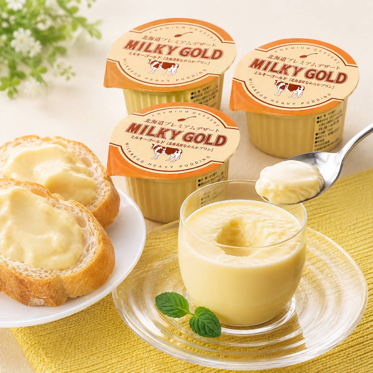 北海道小六のミルキーゴールド MILKY GOLD 北海道お土産 超濃厚なめらかプリン デザート ギフト　プチギフト｜アングル2