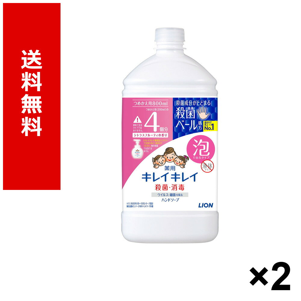 キレイキレイ　泡HS　詰替特大　シトラス　800ml × 2個 送料無料 ライオン 日用品