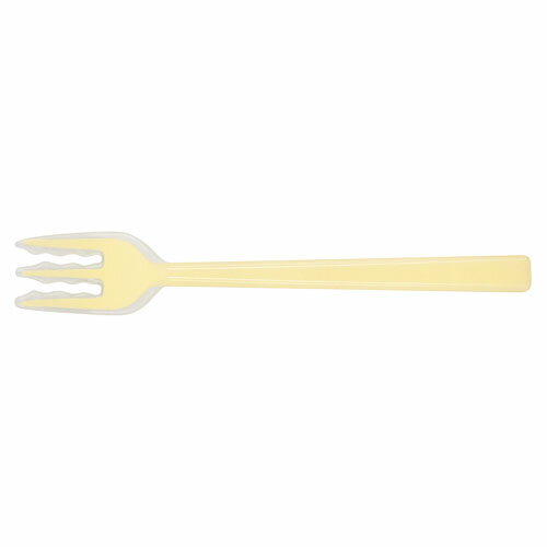 Fork - 口あたりやさしいフォーク　一体型　大　イエロー　OFO-01[関連：岡部洋食器製作所 日本製 お子様食器 介助用品 お菓子作り用品 福祉 ベビー カトラリー ランチ 離乳食]