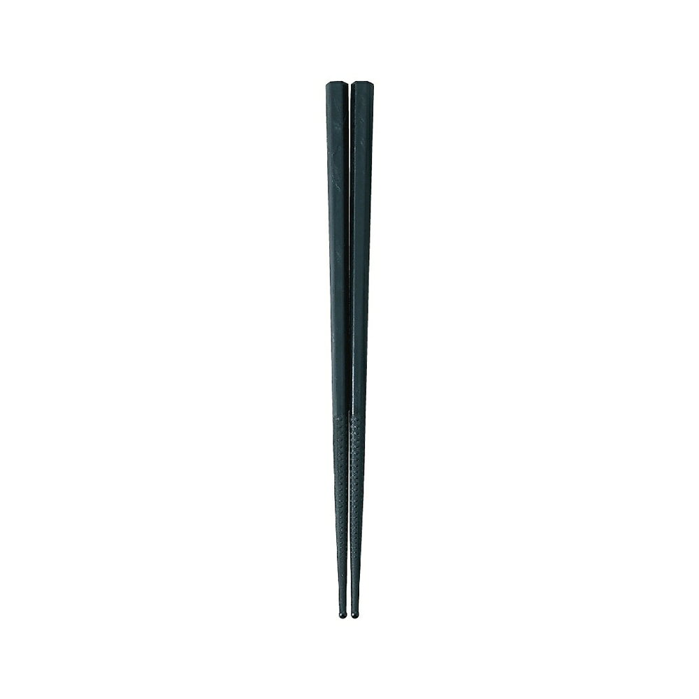 【ダブルエンボスばし　食事用　黒　PM-334　19cm】 ●サイズ：全長190mm ●材質：SPS樹脂（ポリスチレン） ●耐熱温度：200℃ ●耐冷温度：-20℃ ●日本製 ●食器洗浄機対応 ■箸の先にダブルエンボス加工を施してありますので、滑りやすいものや細かいものでもらくにつまめます。