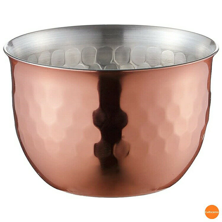 華　ぐいのみ　槌目　銅ミラー　No.2433　90ml　RGI-61[関連：田辺金具 日本製 食器 グラス 銅 錫メッ..