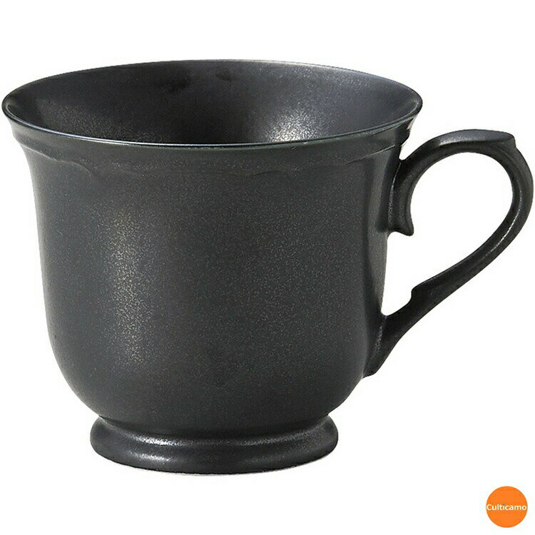 リンカ　カップ　210cc　RN0104BK　マットブラック　RLV-P9[関連：ミヤザキ食器 Rinka 日本製 欧風 アンティーク デザイン 食器 業務用 超軽量 磁器 コーヒー用品 コーヒー ティー カップ]