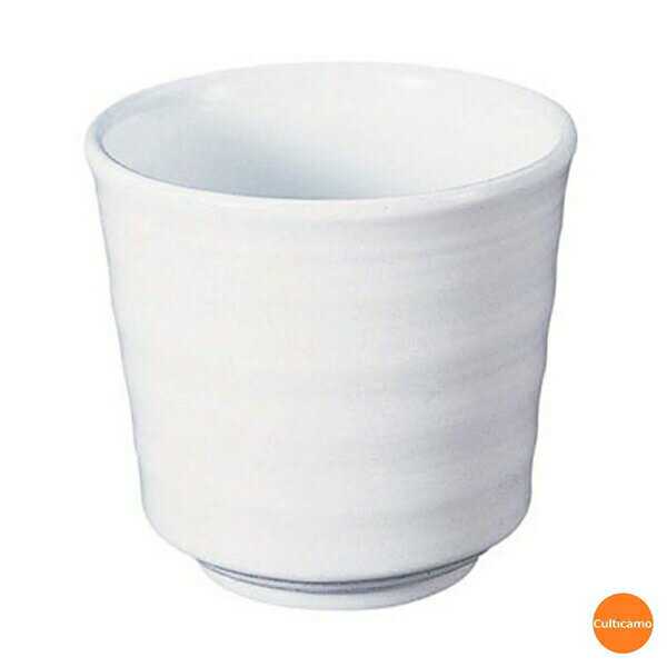 羽反湯呑　白　耐熱ABS　230cc　RFK-D7[関連：福井クラフト 業務用 食器 プラスチック コップ 湯のみ 食堂 和食 ホテル 旅館 寿司 お茶]