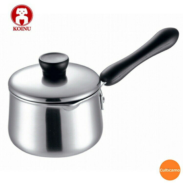 エルム IH 3層鋼 ミルクパン 14cm AEL-01［関連：本間製作所 仔犬印 日本製 電磁調理器対応 雪平 片手鍋 IH100V・200V対応］