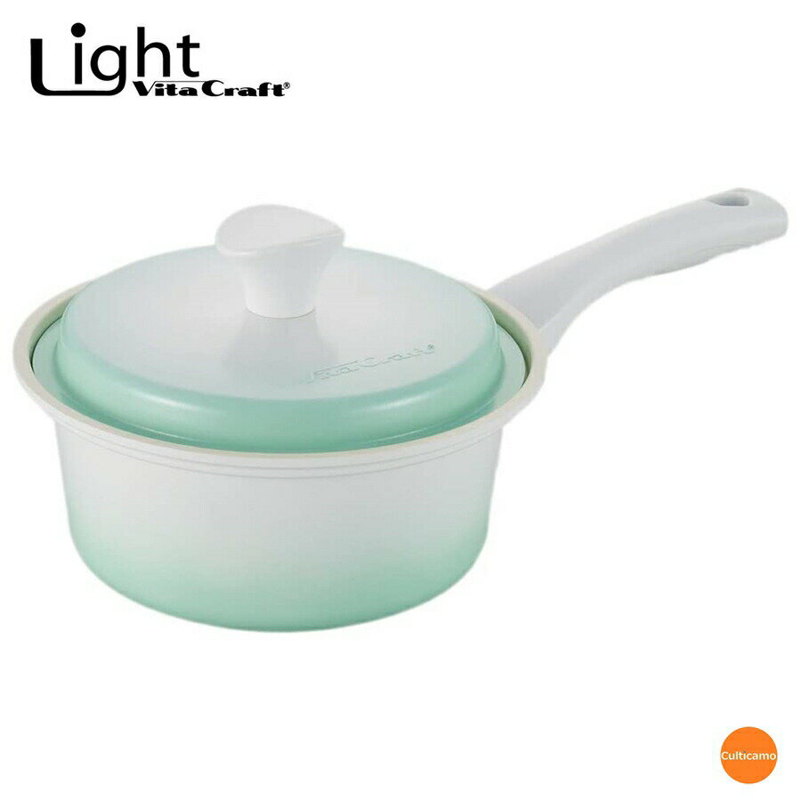 ビタクラフト　ライト　片手鍋　17cm　No.1006　グリーン［関連：VitaCraft ブランド アピデ 鍋 無水調理 電磁調理器対応 IH100V・200V対応 おしゃれ 軽量 ホワイト］