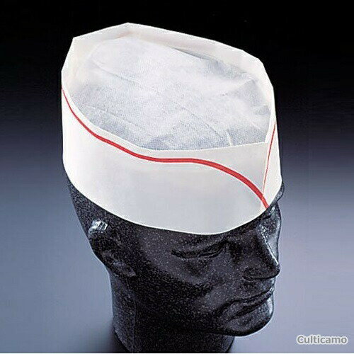 フォレージュハット レッドライン 100枚入 A95002 SHT-25[関連：pal パル イギリス ブランド 業務用 キャップ 和食 寿司 消耗品 帽子]