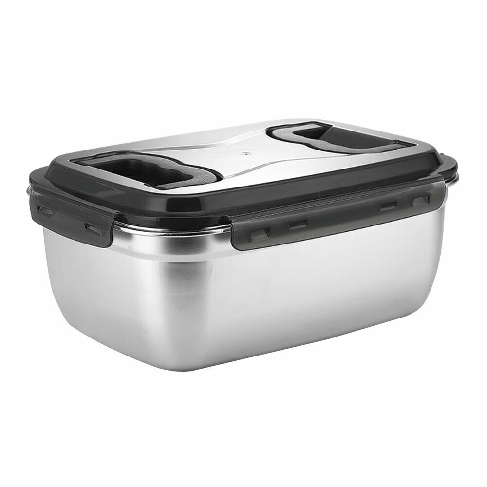 18-8　パッキン付　キッチンンコンテナ　レクタングル　取手付　APK-29[関連：TKG 遠藤商事 業務用 料理道具 食品 大容量 保存容器 ステンレス 収納 コンテナー シール容器]