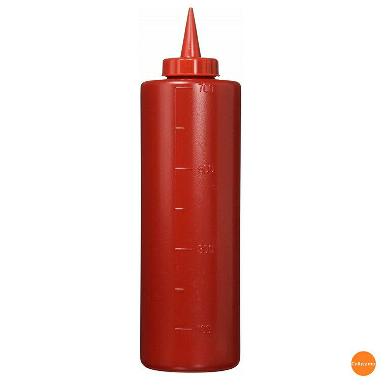 ディスペンサー　720cc　目盛付　赤　BDI-54[関連：遠藤商事 業務用 調理小物 調味料入れ ボトル 容器 ケチャップ マスタード マヨネーズ ドレッシング]